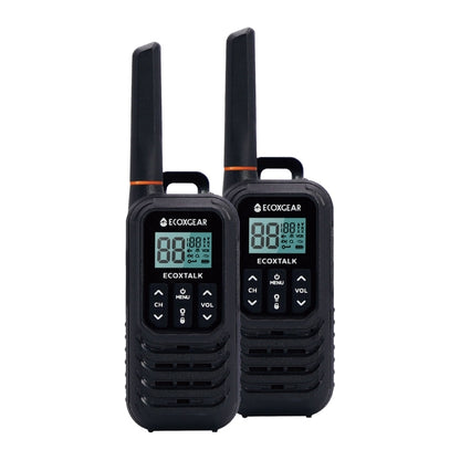 ECOXTALK EXG100 1-Watt IP54 Handheld UHF Radio Twin Pack (7km)